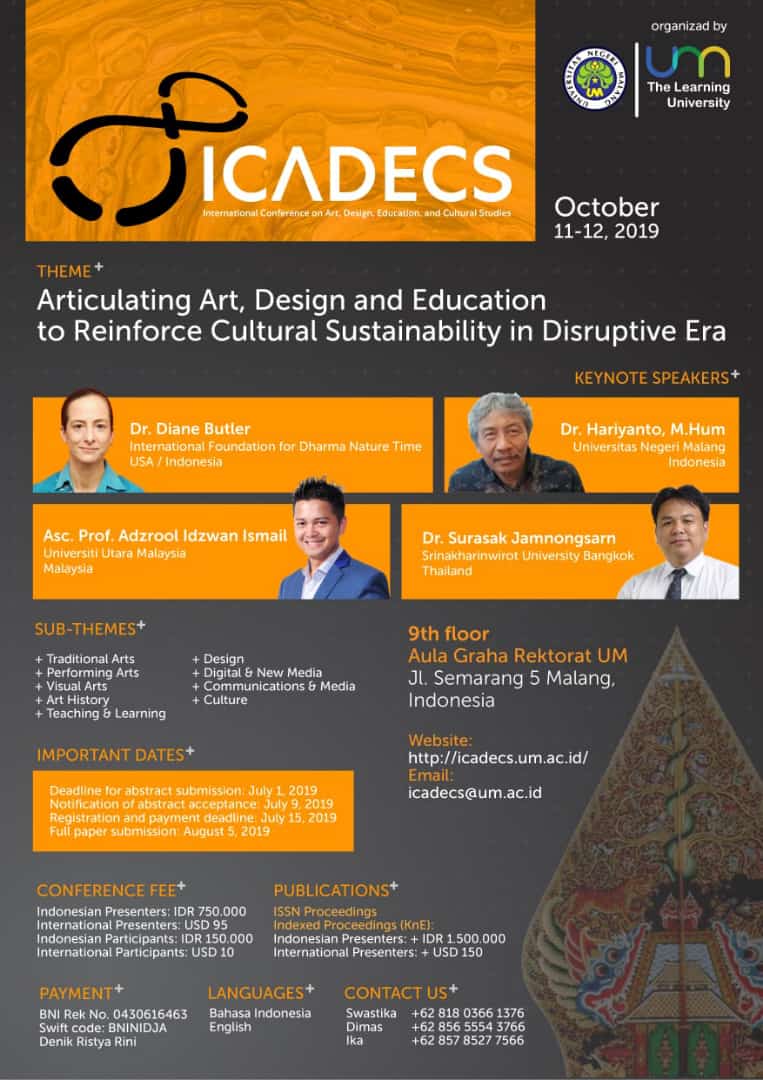 International Conference on Art, Design, Education  and Cultural Studies (ICADECS) 2019