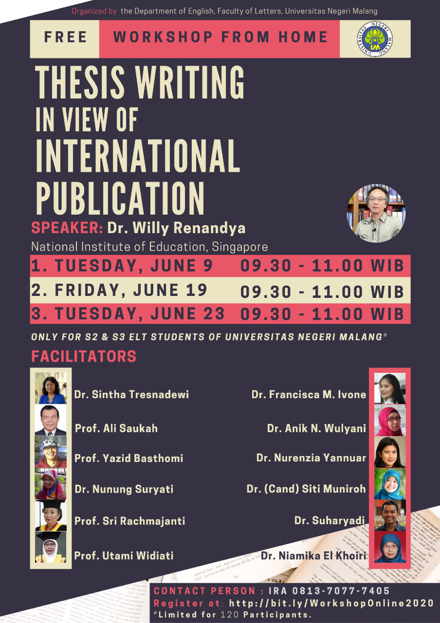 Thesis Writing In View Of International Publication by Willy A. Renandya
