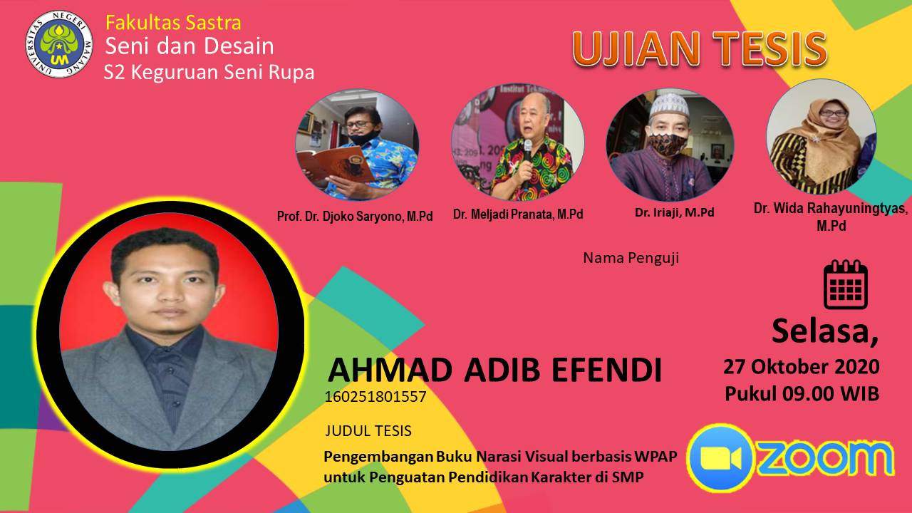 Ujian Tesis S2 Keguruan Seni Rupa a.n. Ahmad Adib Efendi
