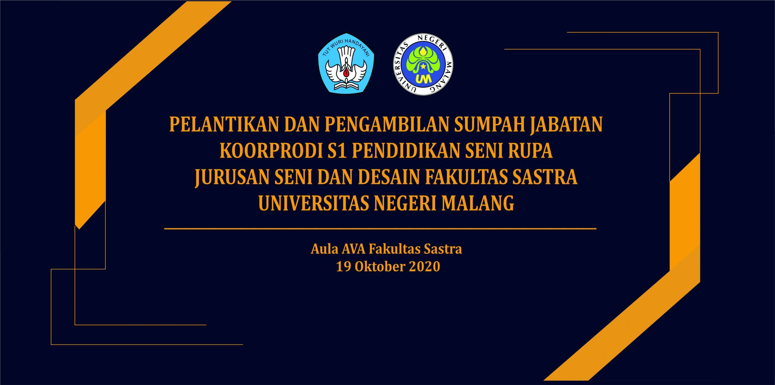 Hari Ini, Pelantikan dan Pengambilan Sumpah Jabatan Koorprodi S1 Pendidikan Seni Rupa Jurusan Seni Dan Desain Fakultas Sastra UM