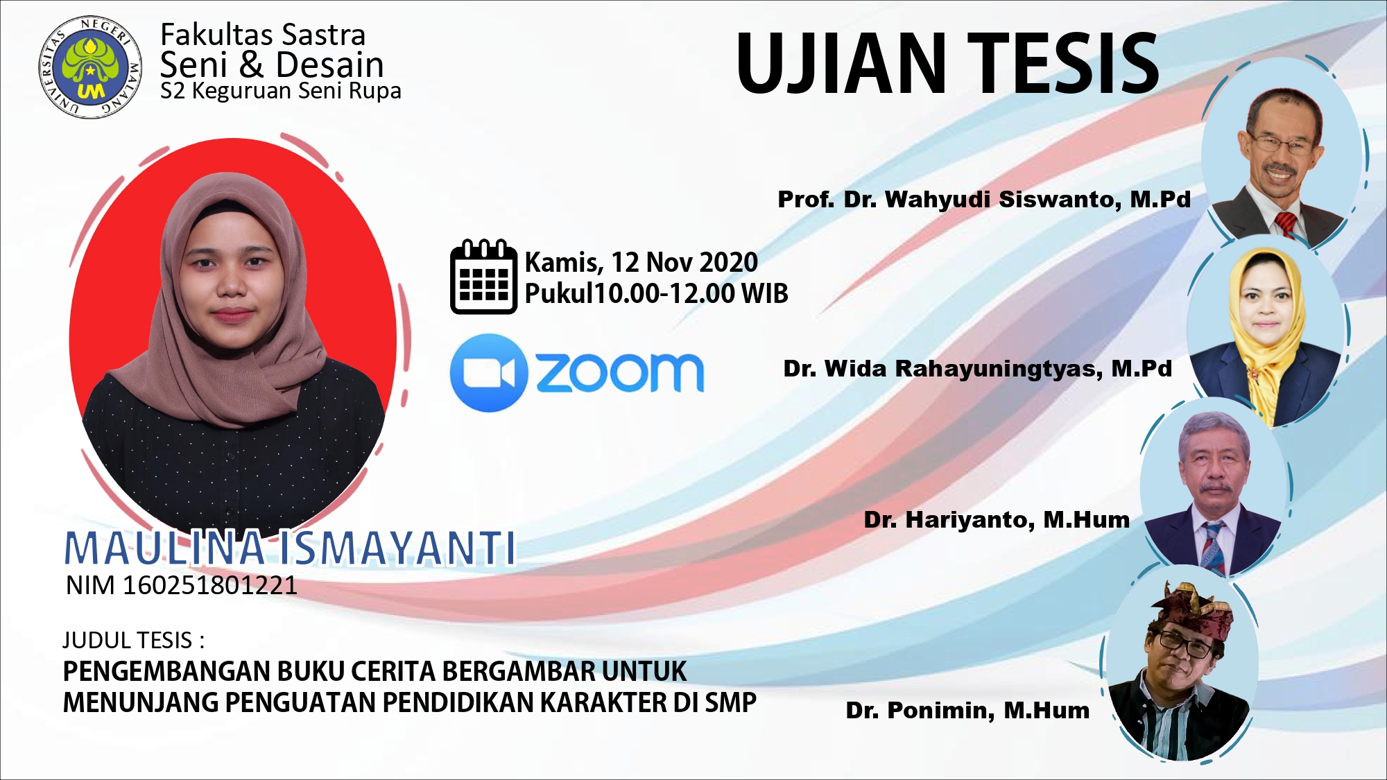 Ujian Tesis S2 Keguruan Seni Rupa a.n. Maulina Ismayanti