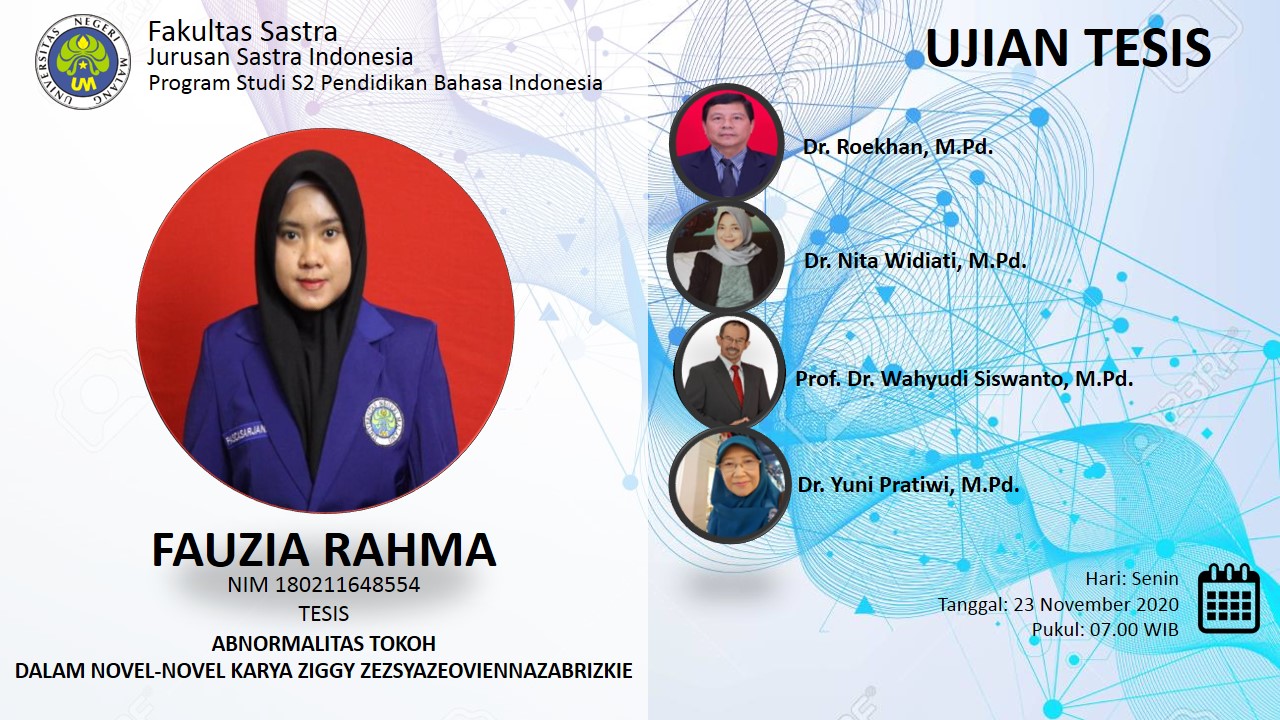 Ujian Tesis S2 Pendidikan Bahasa Indonesia a.n. Fauzia Rahma