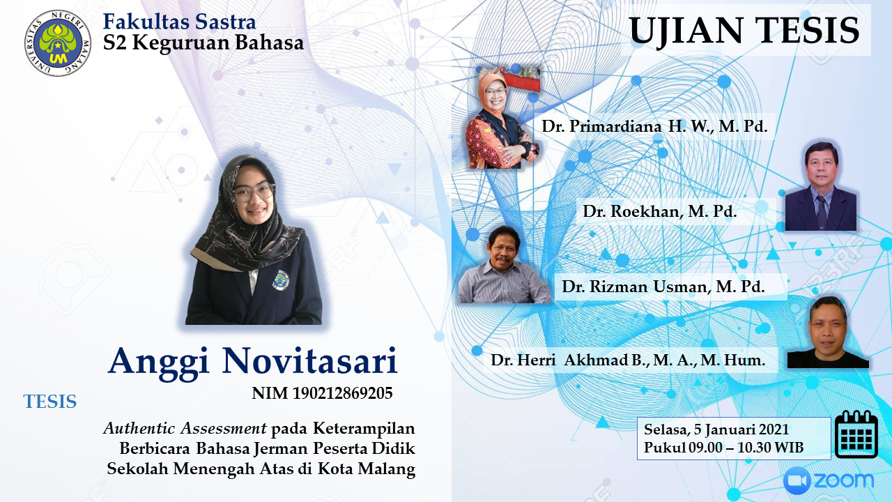 Ujian Tesis Magister Keguruan Bahasa a.n. Anggi Novitasari