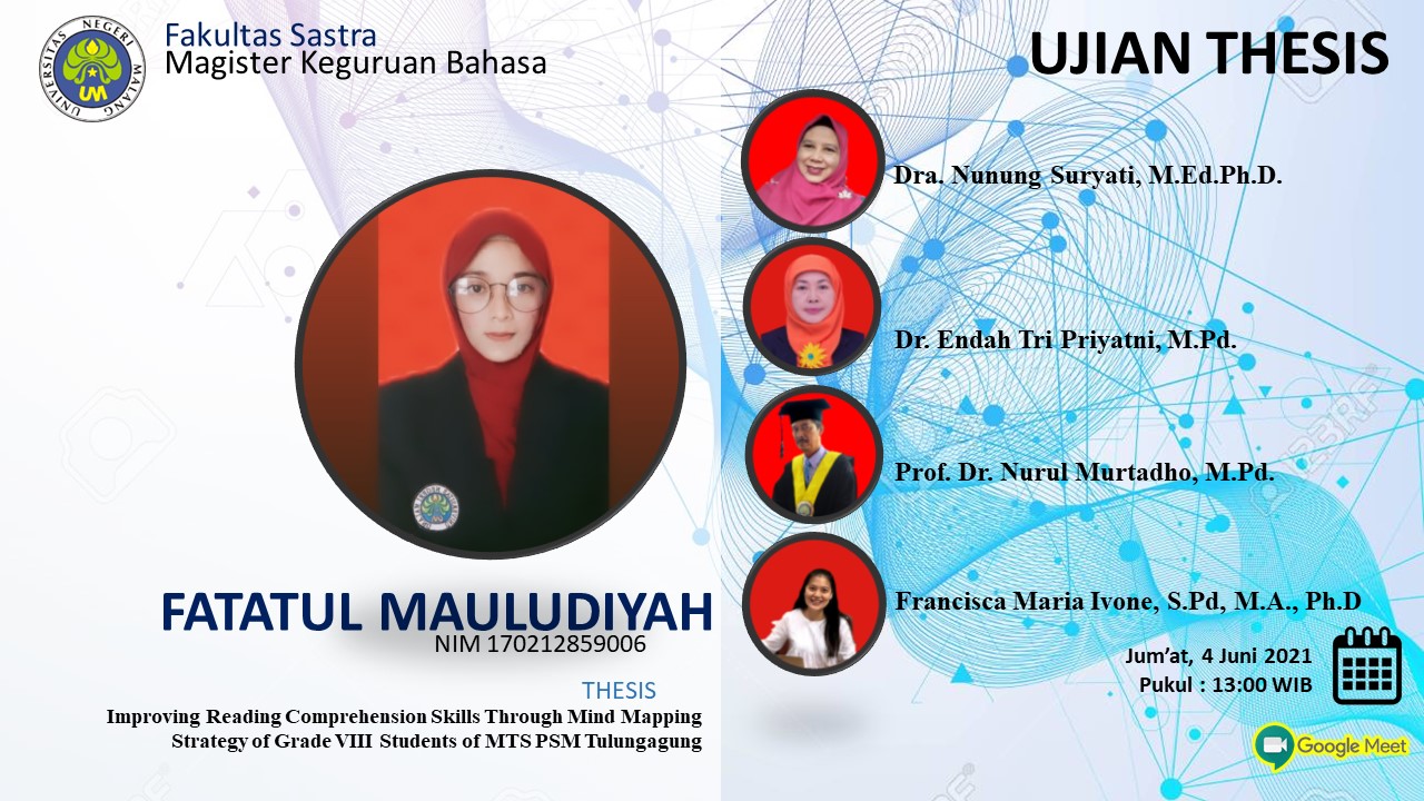 Ujian Tesis Program Magister Program Studi Keguruan Bahasa a.n. Fatatul Mauludiyah