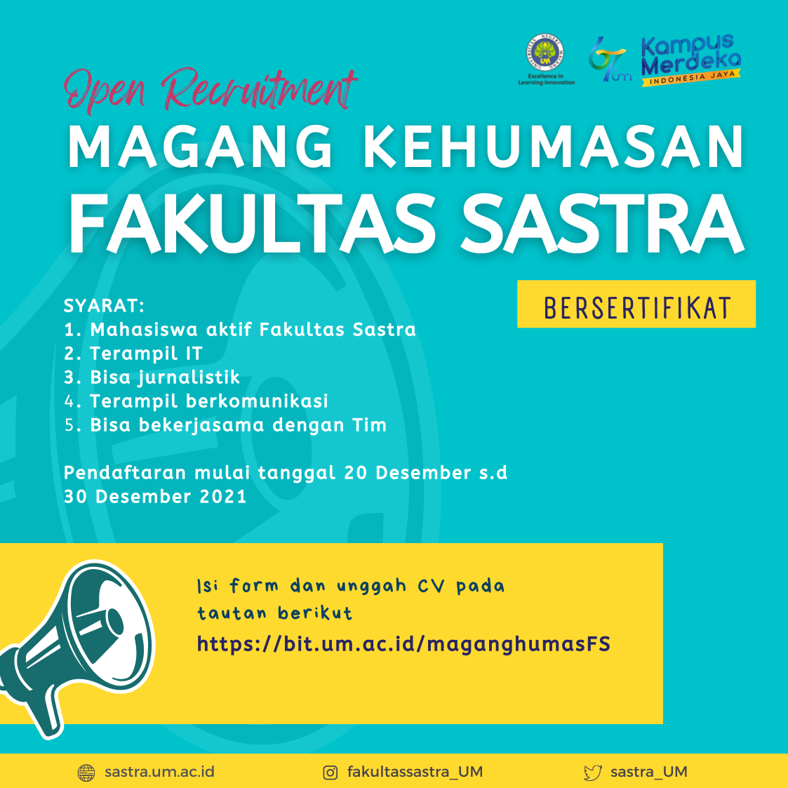 Program Magang Kehumasan Fakultas Sastra 2021