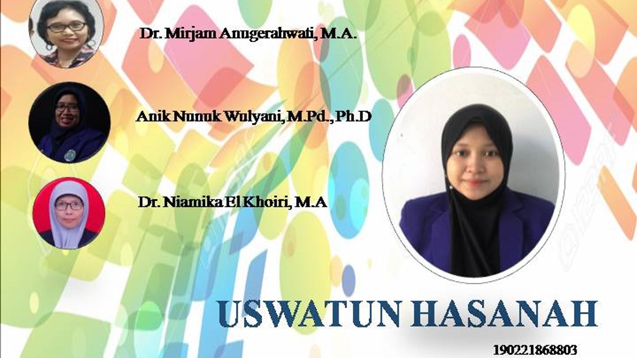 Ujian Tesis Program Magister Program Studi Pendidikan Bahasa Inggris a.n. Uswatun Hasanah