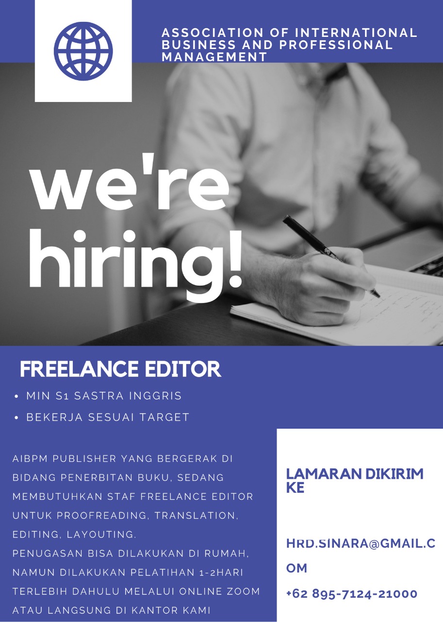 Lowongan Kerja : Freelance Editor – Fakultas Sastra UM