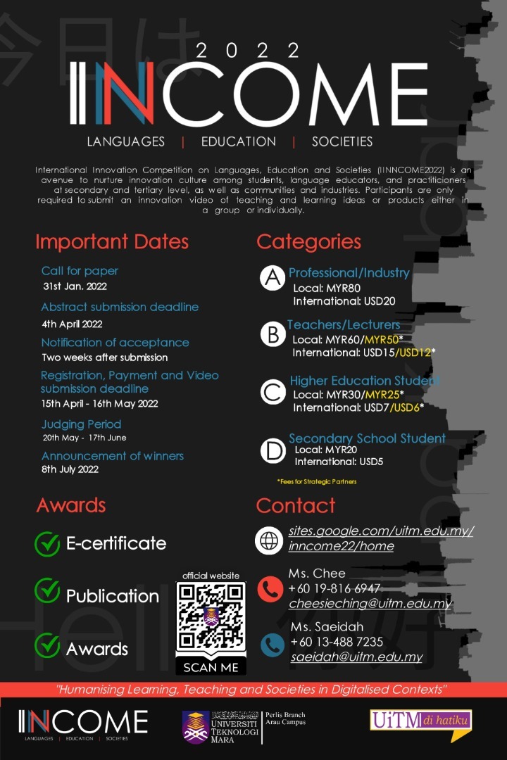 International Innovation Competition on Languages, Education and Societies (IINNCOME 2022)