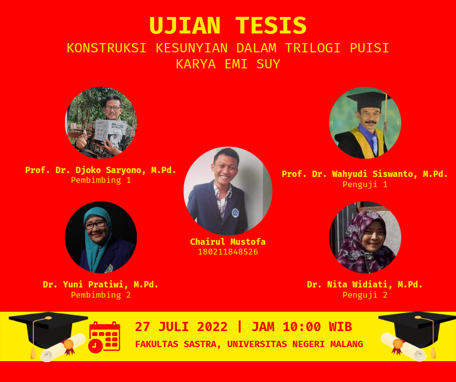 Ujian Tesis Program Magister Pendidikan Bahasa Indonesia a.n. Chairul Mustofa