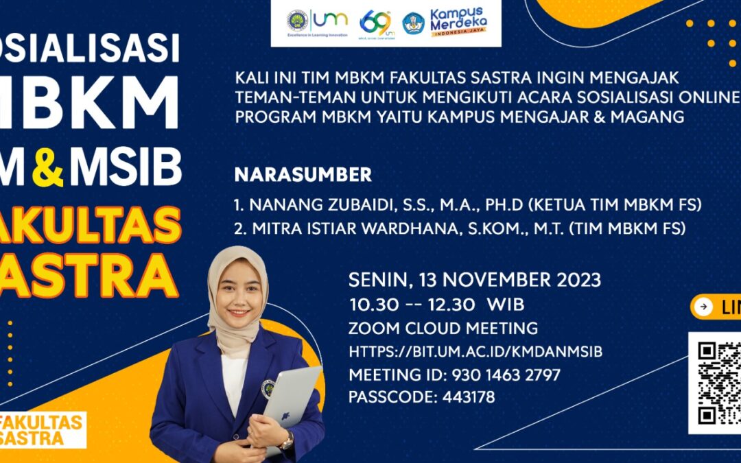 Sosialisasi MBKM KM & MSIB Fakultas Sastra Universitas Negeri Malang